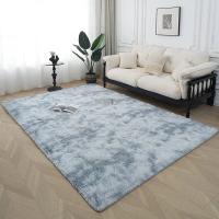 Home Long Hair Living Room Carpet Stain Resistant Easy to Clean Variegated Tie Dye Gradient Bedroom