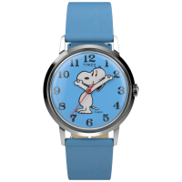 【TIMEX】天美時 X Peanuts Marlin  34毫米史努比手動上鏈復刻款腕錶 復古藍 TXTW2W79400
