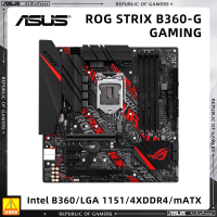 เมนบอร์ดมือสองร็อคสตริกซ์ B360-G การเล่นเกมชิปเซ็ต B360ช่องเสียบ LGA 1151สำหรับ8th 9th Gen CoreMATX 