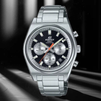 【CASIO 卡西歐】EDIFICE 賽車時尚 計時運動手腕 40mm-黑(EFB-730D-1A)