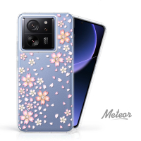 Meteor MI 小米 13T/13T Pro 奧地利水鑽彩繪防摔殼 - 櫻花
