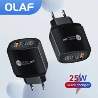 Olaf 25w PD QC3.0 Mobile Charger For Iphone 12 13 14 Pro Huawei P40 Xiaomi Samsung Galaxy Quick Charging Adapter