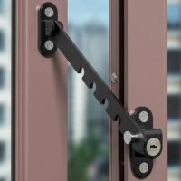 5 Adjustable Angles window opening limiter latch position stopper casement wind brace Child Safety Window Door Restrictor Lock