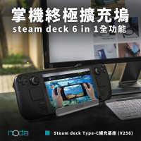 【noda】Steam deck docking station 專用 Type-C 六合一擴充基座 V258(支援Ally極速模式 30W)