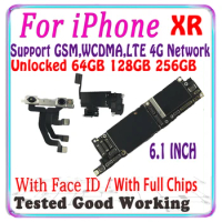 Free iCloud Unlocked Mainboard for iphone xr motherboard With Face ID 256gb 128gb 64gb Support IOS Update Logic Board Plate