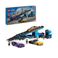 【LEGO 樂高】城市系列 60408 汽車運輸車和跑車(賽車玩具 DIY積木 擺設 禮物)