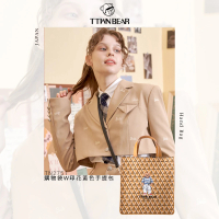 TTWN BEAR/購物袋W印花黃色手提包2751款(大容量 經典時尚 時髦優雅)