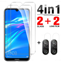 4-in-1 Cover Tempered Glass For Huawei Y6P 2020 Y7 2019 Screen Protector For Huawei Y7 Pro 2019 Y7Prime 2019 Y9 2019 Camera Lens