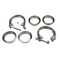 304 Stainless Steel 2" 2.5" 3" 3.5" V band Clamp V-band Exhaust Flange Turbo Exhaust pipes V Clamps Kits Down Pipe Universal
