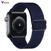 Stretchy Solo Loop For Elastic Apple Watch Bands 40mm 41mm 44mm 45mm Braided Nylon Strap for iWatch SE Series 9/8/76/5/4