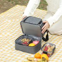 Double Insulated Lunch Bag Leakproof Picnic cooler bag for beer Bento Box Meal Pouch Food travel Thermal Cooler Delivery Bag