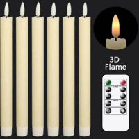 80pcs Flickering Light Christmas LED Candles With Remote Control,10 inch Long Battery Operated Warm White Decorative Candles