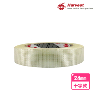 【HarVest】十字款纖維膠帶 24mm*50Y-12入(重物封箱膠帶/玻璃纖維膠帶)