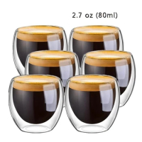 1 pcs Heat-resistant Double Wall Glass Cup Beer Espresso Coffee Cup Set Handmade Beer Mug Tea glass Whiskey Glass Cups Drinkware