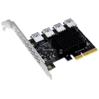 PCI for Express 1x to 16x Powered Riser Adapter Card USB PCI-E 1 to External 4 GPU Riser Extender Card for Mining Dropship