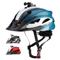 New motorcycle Bicycle Helmet One-piece molding Bicycle bike Cross-country Helmet with Light Camera Mountable Cycling Supplies