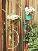 鐵藝壁掛花架自行車花籃掛墻裝飾戶外花園掛件庭院院子陽臺布置