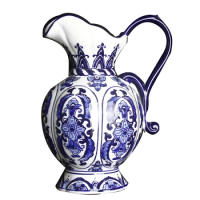 Jingdezhen Hand Painted Blue And White Milk Pot Vase New Chinese Fashion Ornaments Vase Decoration Creative Ceramic Flower Vase