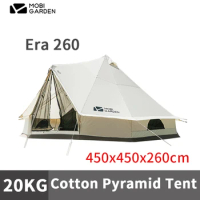 MOBI GARDEN Era 260 Pyramid Tent Large Space Cotton Waterproof Breathable Travel Picnic Camping Family Tent 5-6 Person Outdoor