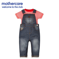 mothercare 專櫃童裝 田園樂趣吊帶套裝/上衣+吊帶褲 (9個月)
