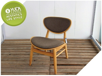 【YUDA】丹麥舊貨 翻新 實木椅 亞麻布 蝴蝶休閒椅 W SO017