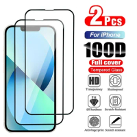 2Pcs Full Tempered Glass for IPhone 14 13 12 11 Pro Max Screen Protector for IPhone 12Mini 13Mini 15 Plus SE X XS XR 14Pro Glass