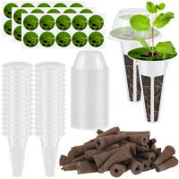 New 120Pcs Hydroponic Garden Accessories Pod Kit Reusable Plant Pod Kit Clear Hydroponic Grow System Seed Pod Kit with 30 Grow