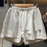 Embroidered Sport Shorts Women Summer Clothes 2024 Cotton Trending Kawaii Short Pants Girls 2000s Y2K Vintage Sweatshorts Skort