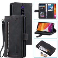 9 Cards Wallet Case For Sony Xperia 1 Case Card Slot Zipper Flip Folio with Wrist Strap Carnival For Sony Xperia XZ4 Cover