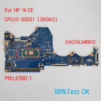 DAG7ALMB8C0 For HP ProBook 14-CE Laptop Motherboard With CPU i5-1035G1 PN:L67082-1 100% Test OK
