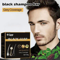 Black Shampoo Soap For Grey Hair Hair Nourishing Shampoo Soap Black Shampoo Soap Regrow Hair Bar Gray White Color Dye For Men