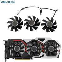 3Pcs/lot 75MM 4PIN GTX1070 GTX1080 GPU Fan，For Colorful iGame GeForce GTX 960 1060 1070 1080 Graphics card cooling Fan