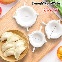 3 Pcs Plastic Dumpling Tools Simple DIY Dumpling Molds Dough Press Mold Cooking Pastry Chinese Food Dumplings Maker Kitchen Tool