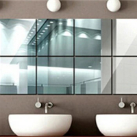 9pcs Box reflection Mirror Film Box Mirror Wall Sticker Beijiao decoration 15cm*15cm*0.2mm wall soft mirror decoration bathroom