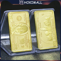 Replika Emas Murni Logam Mulia Koin Emas Souvenir Persegi Asli 999.9% New Design Dolar As