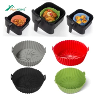 Silicone Air Fryer Baking Tray Reusable silicone baking basket Grill Pan food-grade safe non-stick fryers ovens microwave oven