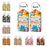 1 PCS Beautiful flowers Stamped Leather Business Luggage Tag Suitcase Address Label Luggage Boarding