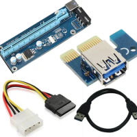 PCI-E PCI E Express Riser Card 1x to 16x USB 3.0 Data Cable 60cm SATA 15Pin Power Cable for BTC Miner Machine bitcoin mining