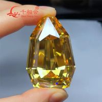 636ct 35.1*53.9mm Fancy Brownish Yellow color irregular shape Incomparable dia mond cubic zirconia loose stone cz stone