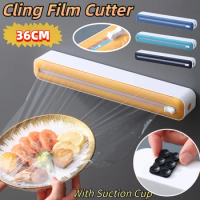 Wrap Film Dispenser Magnetic Food Cling Film Dispenser With Cutter Storage Box Aluminum Foil Stretch Film Cutter Kitchen Tool