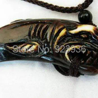 15 pcs Yak Bone Necklace Black Shark Cool Man Virility Pendant NEW Talisman Jewelry
