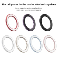 Magnetic Ring Phone Bracket Zinc Alloy Circular Sticker Phone Holder Mirror Car Interior Kitchen for iPhone 14 13 12