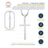 Kalung Salib Perak Asli 925 Silver Lapis Emas Putih Model Polos Ukiran Filipi Unisex Pria Wanita