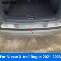 For Nissan X-trail Xtrail Rogue 2021 2022 2023 Exterior Rear Trunk Door Sill Plate Tail Bumper Scuff Guard Sticker Accessories