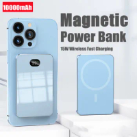 10000mAh Magnetic Powerbank For iphone Samsung Mini Slim External Auxiliary Spare Battery Macsafe Power Bank Wireless Charger
