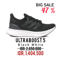 SEPATU ULTRABOOST 5 BLACK WHITE ORIGINAL