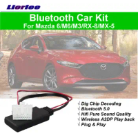 Bluetooth Car Kit For Mazda M6/M3/RX-8/MX-5 Electronic Accessories BT Music 16Pins Interface Wireless A2DP Adapter Cable Wire