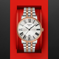 TISSOT天梭 官方授權 CARSON系列 經典羅馬腕錶 禮物推薦 畢業禮物 40mm/T1224102203300