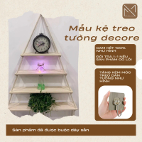 Kệ gỗ decore treo tường dây thừng 4 tầng hình thang (KT 30-40-50-60 x 10cm)