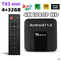 Original Tanix TX3 mini Android 11.0 Amlogic S905L 2G 16G 2.4G WiFi 4K TX3 TV Box Smart H . 265 1G 8G TX6 TVBOX